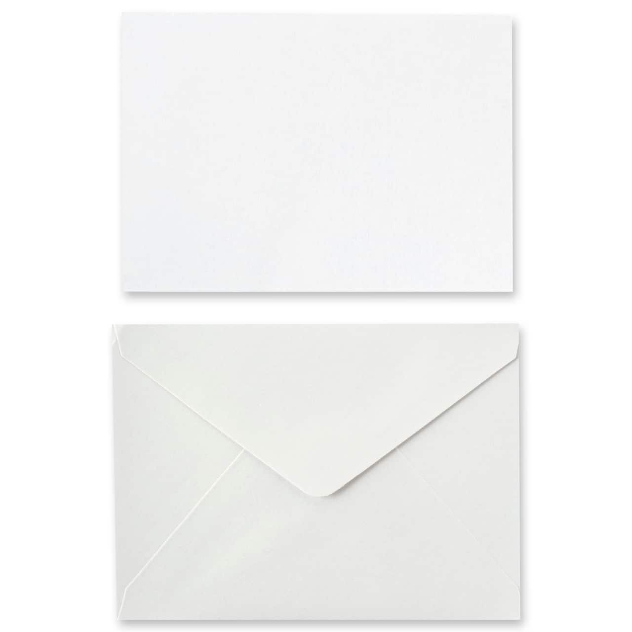 Ensemble de cartes et d’enveloppes blanches miroitantes en format A7 de Recollections